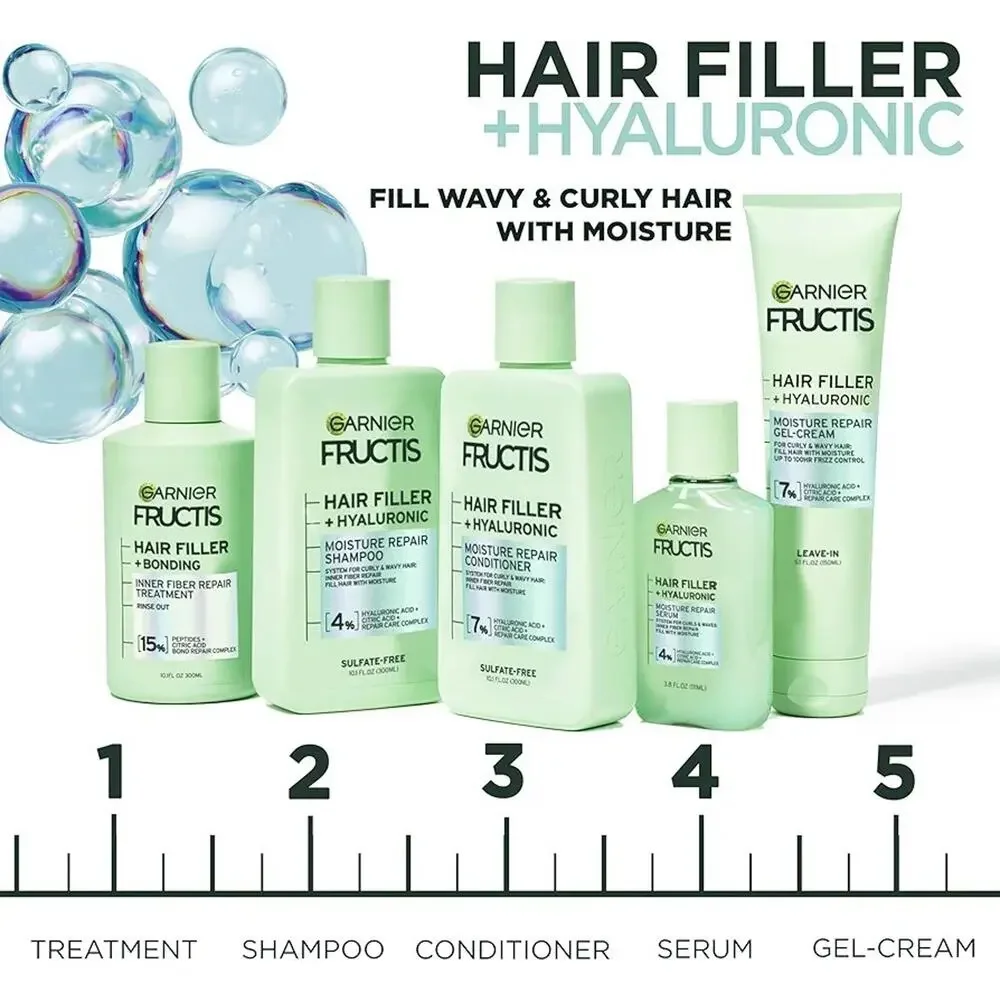 Garnier Fructis Hair Filler Moisture Repair Shampoo, Sulfate Free Shampoo...